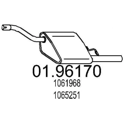 Abbildung von MTS 01.96170 Endschalldämpfer 1020 FORD: Focus Mk1 Kasten / Kombi, Kombi