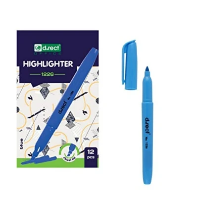 Abbildung von D.RECT 1226 Textmarker mit Schrägkeilspitze Blau x 12 Stück