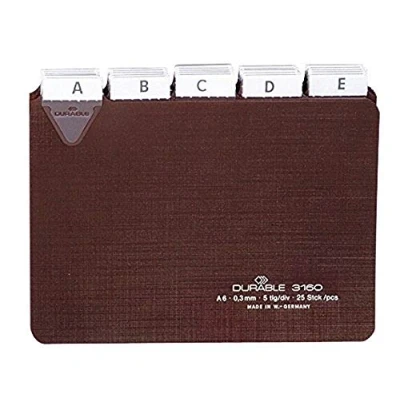 Abbildung von DURABLE Karteikartenregister A Z, blanko, Jan. Dez., 0 31 braun für DIN A6 Karteikästen