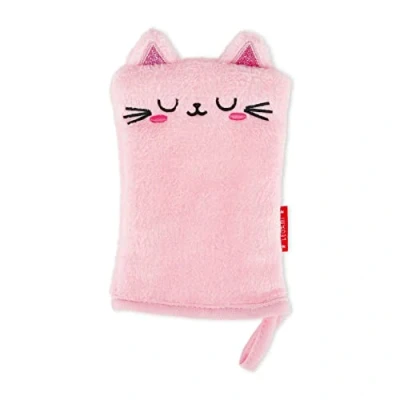 Abbildung von Legami Waschhandschuh, wiederverwendbar, weicher Stoff, entfernt Gesichts Make up, waschbar, hypoallergen, umweltfreundlich, 12 x 20,5 cm, Motiv: Kitty
