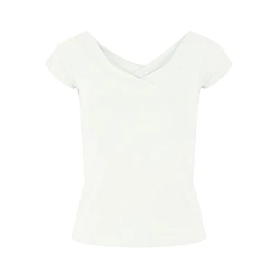 Abbildung von PIECES Damen Pcmaliva Off Shoulder V Neck Top Noos T Shirt, Bright White, S EU