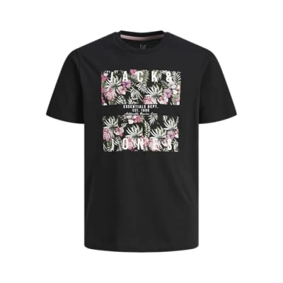 Abbildung von JACK&amp;JONES JUNIOR Jungen JJCHILL Shape Tee SS Crew Neck JNR T Shirt, Black/Print:Square, 140 cm