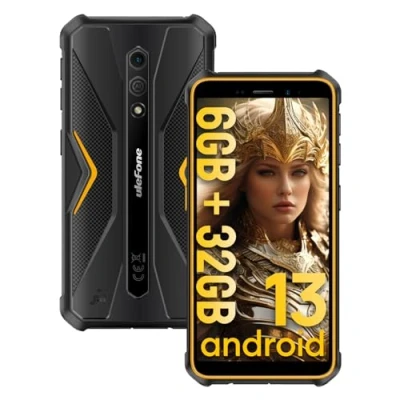 Abbildung von Ulefone Armor X12 Outdoor Smartphone, 6GB RAM + 32GB ROM Handy, 13MP 8MP Kamera mit 5.45&quot; HD+ Smartphone IP68, 4860mAh Akku, Android 13 4G Dual SIM/NFC/OTG/GPS Orange