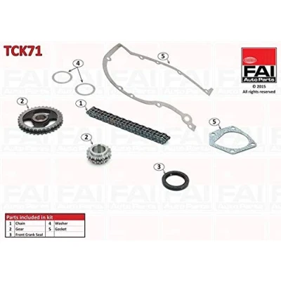 Abbildung von FAI AutoParts TCK71 Steuerkettensatz mit Dichtungen, Zahnrädern Duplex, Rollenkette SKODA: Fabia I Schrägheck