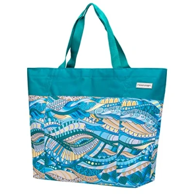 Abbildung von anndora XL Strandtasche Umhängetasche Freizeittasche XXL 40 Liter, Geräumig Stabil Mit Reißverschluss Innen &amp; Außenfach