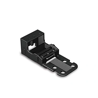 Abbildung von WAGO Befestigungsadapter 221 503/000 004 für 3 Leiter Klemmen, 4 mm², 10 Stück, Schraubbefestigung Verbindungsklemmen, geeignet stehende und liegende Montierung, schwarz