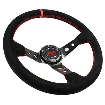 Abbildung von EMS Motorsport Wildleder Lenkrad 350mm 90mm Rallye Sportlenkrad