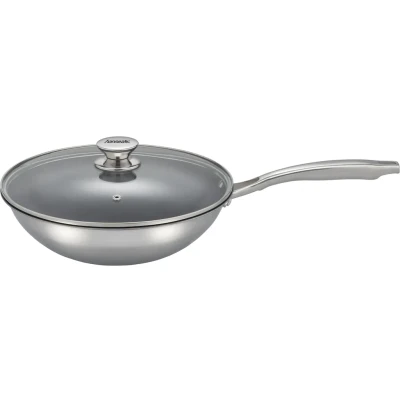Abbildung von Hanseatic Wok hanseatic, Edelstahl, aus Dreischicht Material mit Antihaft Versiegelung, ø 28 cm, Induktion