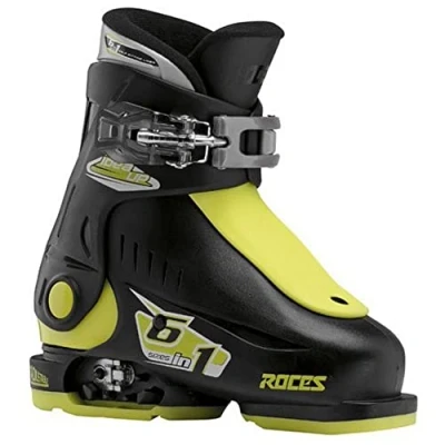 Abbildung von Roces Kinder Skischuhe Idea Up Größenverstellbar, Black Lime, 25/29, 450490 018