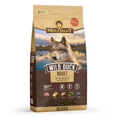 Abbildung von Wolfsblut Wild Duck Adult 12,5 kg Ente Trockenfutter Hundefutter Getreidefrei