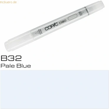 Abbildung von COPIC Ciao Marker Typ B 32, Pale Blue, vielseitiger Layoutmarker, mit einer mittelbreiten und Brush Spitze