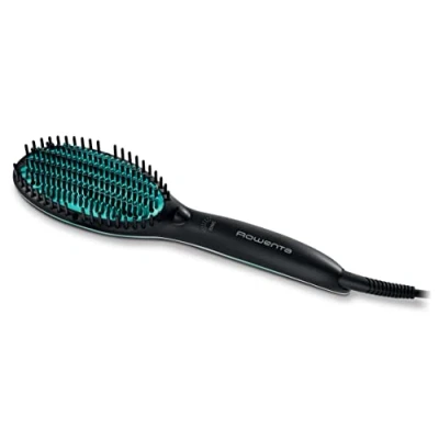 Abbildung von Rowenta Powerstraight Glättbürste, CF5820, Alle Haartypen, Glätten Mit Dreifachwirkung, Strahlender Glanz, Einstellbare Temperaturen, Geschütztes Haar, 1.8 m, schwarz grün