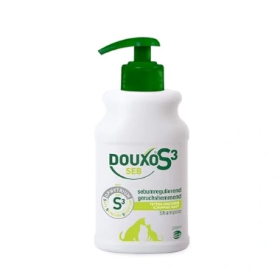Abbildung von DOUXO S3 SEB Shampoo für Hunde &amp; Katzen Beruhigende Schuppenlösung bei fettiger Haut Effektive Pflege gegen Schuppen Dermatitis Hypoallergener Duft 200 ml