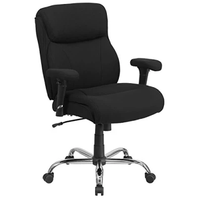 Abbildung von Flash Furniture Hercules Serie Big &amp; Tall Bürostuhl, ergonomisch, mit Liniensteppung und verstellbaren Armlehnen, 180 kg, Schwarz