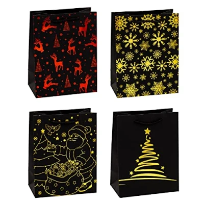 Abbildung von TSI Geschenktüten für Weihnachten PREMIUM, 12er Packung, Größe: Mittel (HxBxT 23 x 18 10 cm), Art.Nr. 89017