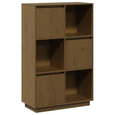 Abbildung von vidaXL Highboard Sideboard Kommode Schrank Anrichte Beistellschrank Mehrzweckschrank Holzschrank Hochschrank Honigbraun 74x35x117cm Massivholz Kiefer