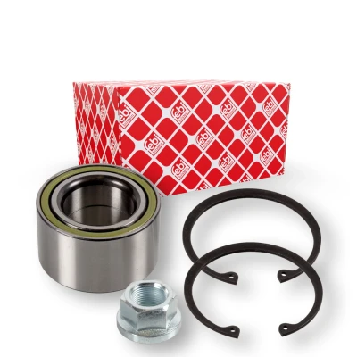 Abbildung von FEBI BILSTEIN 172635 Radlagersatz Vorderachse links, rechts mit Achsmutter Sicherungsring 76 Schrägkugellager NISSAN: X Trail