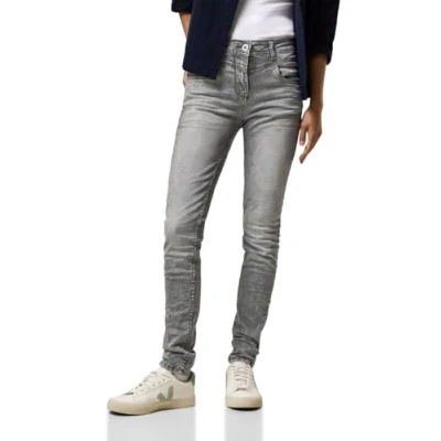 Abbildung von CECIL Damen B378099 Jeans Slim Fit, Light Grey Stone wash, 32W x 30L