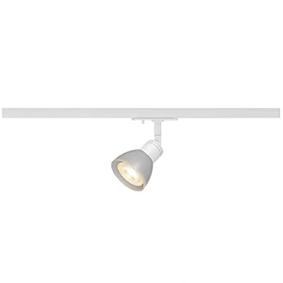 Abbildung von SLV LED Strahler 1 Phasen PURIA TRACK Dreh und schwenkbarer Schienen Strahler, Spot, Deckenstrahler, Deckenleuchte, Schienensystem, Innenbeleuchtung, 1P Lampe GU10 QPAR51, Weiß
