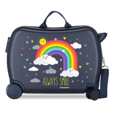 Abbildung von Enso Arcoiris Always Smile Kinder Koffer Blau 50x39x20 cms Hartschalen ABS Kombinationsschloss 38L 2,1Kgs 4 Räder Handgepäck