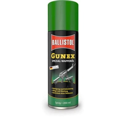 Abbildung von BALLISTOL 22200 GUNEX Waffenöl 200ml Spray Temperaturbeständiges Waffen Pflege Öl Reinigung, Wartung, Rostschutz, keine farbe