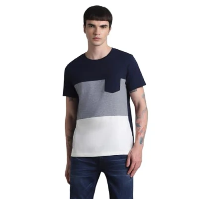 Abbildung von JACK&amp;JONES Herren JJSHANE Tee SS Crew Neck T Shirt, Navy Blazer, L