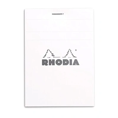 Abbildung von Rhodia 12601C Schreibblock / Notizblock geheftet No.12 8,5x12cm 80 Blätter liniert 80g, abtrennbar und mikroperforier, mit Kartonrücken, Weiß, 1 Stück