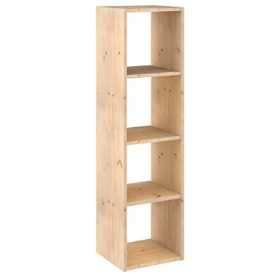 Abbildung von Astigarraga Kit Line Standregal Vollholz Würfelregal mit vier Fächern, Bücherregal, Raumteiler, Unbehandeltes Kiefernholz