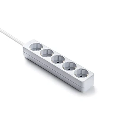 Abbildung von Famatel Leiste Ecosockets 5 Steckdosen 1,5 Meter Bis 3500W Kindersicherung Für Vielfachstecker Ausrichtung der auf 45º Weiß