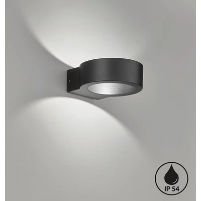 Abbildung von LED Außenwandleuchte Torres, rund, schwarz