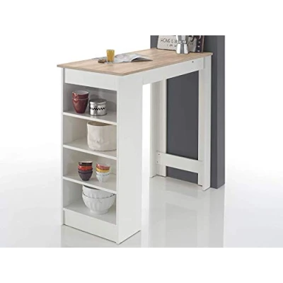 Abbildung von moebel dich auf.de Bartisch Stehtisch Mojito mit Regal in Eiche Sonoma/weiß 115 * 50 cm