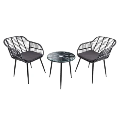 Abbildung von riess ambiente Balkonset PARIS schwarz, (Set, 3 tlg), Garten · Terrasse Tisch Stühle Sitzgruppe Outdoor Design