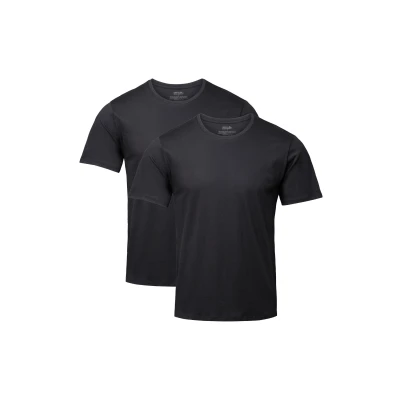 Abbildung von DANISH ENDURANCE Kurzarm T Shirt aus Modal &amp; Bio Baumwolle, Atmungsaktiv Stretch, für Herren 2er Pack (Rund Schwarz, L)