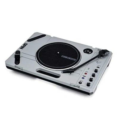 Abbildung von Reloop SPIN Portabler Plattenspieler für Vinyl Liebhaber &amp; Scratch Künstler, Überragend mobiles Scratching und Cutting, Bluetooth Audio Streaming, grau