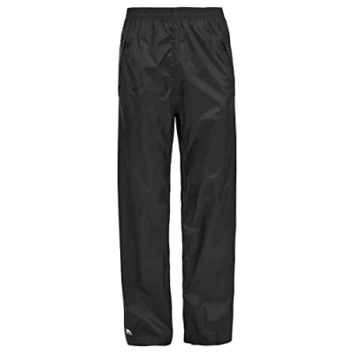 Abbildung von Trespass Packup Trouser, Black, XXS, Kompakt Zusammenrollbare Wasserdichte Regenhose mit 3 Taschenöffnungen für Damen und Herren / Unisex, XX Small 2XS 2X Small, Schwarz
