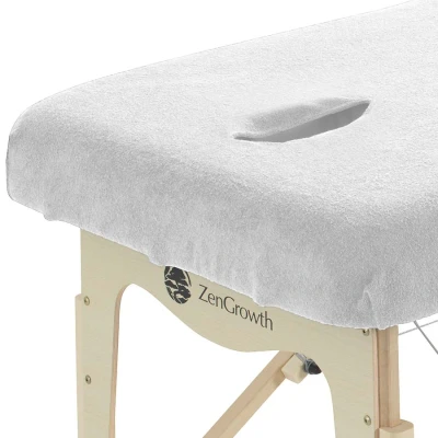 Abbildung von Spannbetttuch Massageliege Weiß, Mit Aussparung, 280gr/m², 192cm x 63 71cm, Frottee