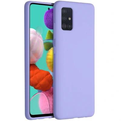 Abbildung von Samsung Galaxy A51 Hülle Silikon Accezz Soft Case/Backcover Handyhülle Lila