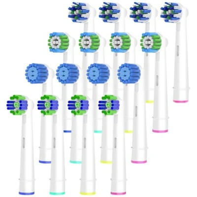 Abbildung von 16er Aufsteckbürsten Kompatibel mit Oral B Elektrische Zahnbürste, 4er Precision, Cross, 3D Whitening und 4 Sensitive Clean