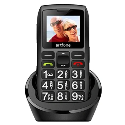 Abbildung von artfone C1+ Mobile Seniorenhandy ohne Vertrag Dual SIM mit Notruftaste Rentner Handy große Tasten 1400 mAh Akku Lange Standby Zeit Großtastenhandy Ladestation 1,77 Zoll Farbdisplay