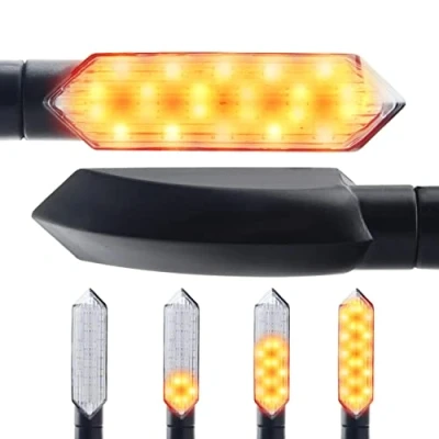 Abbildung von Area1 Blinker Motorrad LED E geprüft Set (2 Stück) M8 mit Lauflichteffekt