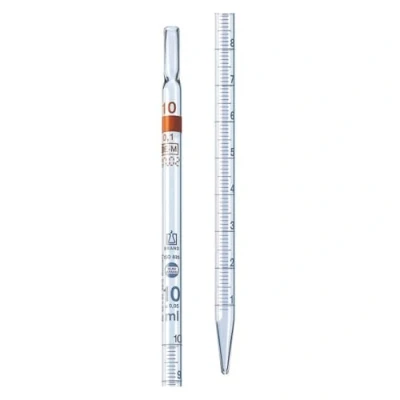 Abbildung von Brand BLAUBRAND Messpipette, Klasse AS, Typ 3, 0 Punkt, Völliger Ablauf, 10 ml Kapazität, 0,1 Teilung, 12 Stück