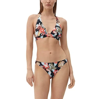 Abbildung von s.Oliver Damen Suki 10 Bikini, Blumendruck Schwarz, 40A/B