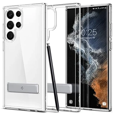 Abbildung von Samsung Galaxy S22 Ultra Hülle Kunststoff Spigen Backcover/Hard Case Handyhülle Transparent