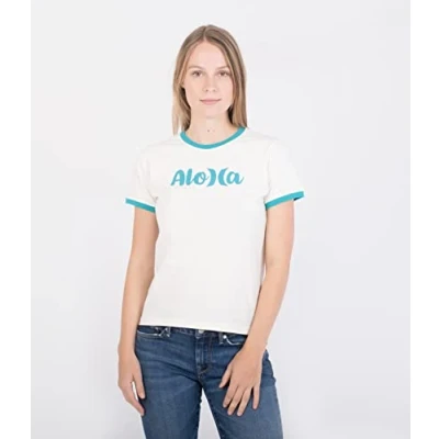 Abbildung von Hurley Damen W Oceancare Aloha Ss Tee T Shirt, Marshmallow, XS