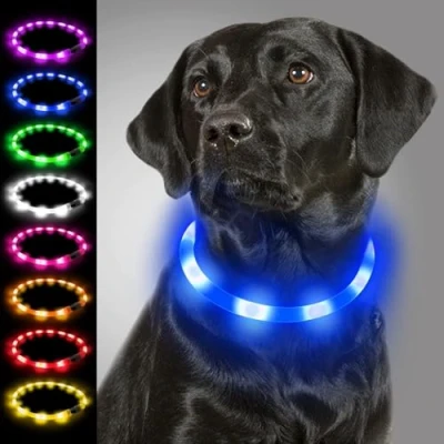 Abbildung von Joytale Leuchthalsband Hund USB Aufladbar Hundehalsband Leuchtend für Große Mittel Kleine Hunde und Welpe, Led Halsband mit 3 Modi Sicherheit, Blau