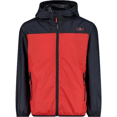 Abbildung von CMP Unisex Kinder Kinderjacke Rain Fix Hood Regenjacke mit fester Kapuze, Feuer, 110