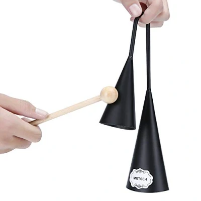 Abbildung von Agogo Bell Two Tone Traditional Latin Percussion Instrument with Wooden Stick
