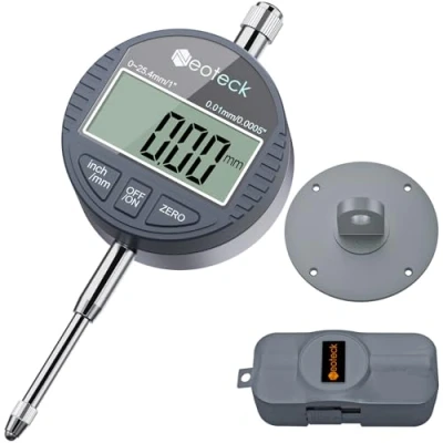 Abbildung von Neoteck Digitale Messuhr 0.01/0.0005&#039;&#039; Digital Messtaster 0 25.4mm/1&#039;&#039; Dial Indicator Messgerät für Labor Werkstatt 3D Drucker