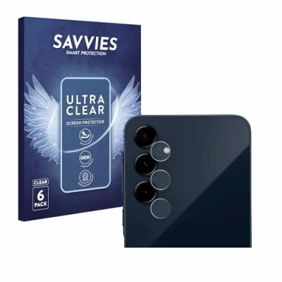 Abbildung von Savvies 6 Stück Schutzfolie für Samsung Galaxy A35 5G (NUR Kameraschutz) Displayschutz Folie Ultra Transparent