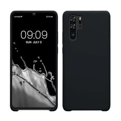Abbildung von kwmobile Hülle kompatibel mit Huawei P30 Pro Silikon Handy Case Handyhülle weiche Oberfläche kabelloses Laden Heidelbeerblau